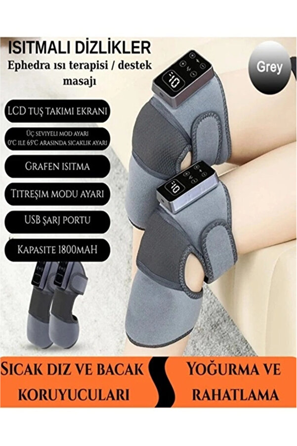 Evi̇mdeyokyok 2 Adet Şarjlı Isıtmalı Di̇z Masaj Aleti̇ – Ti̇treşi̇mli̇ Fi̇zyoterapi̇ Di̇zli̇k | Di̇z Omuz Kol Bacak