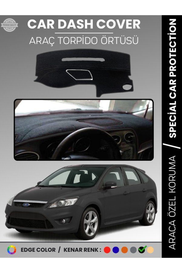 e-biz Ford Focus 2 5 Kapaklı Torpido Örtüsü Torpido Koruma Tam Uyum Kaymaz Kolay Montaj