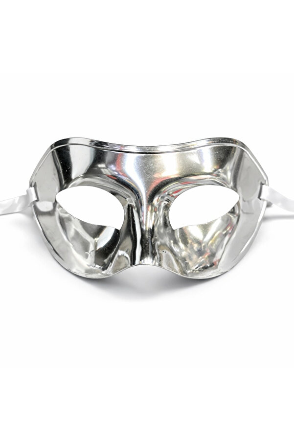 Evi̇mdeyokyok Metali̇ze Parlak Parti̇ Maskesi̇ Gümüş Renk 16X7 Cm