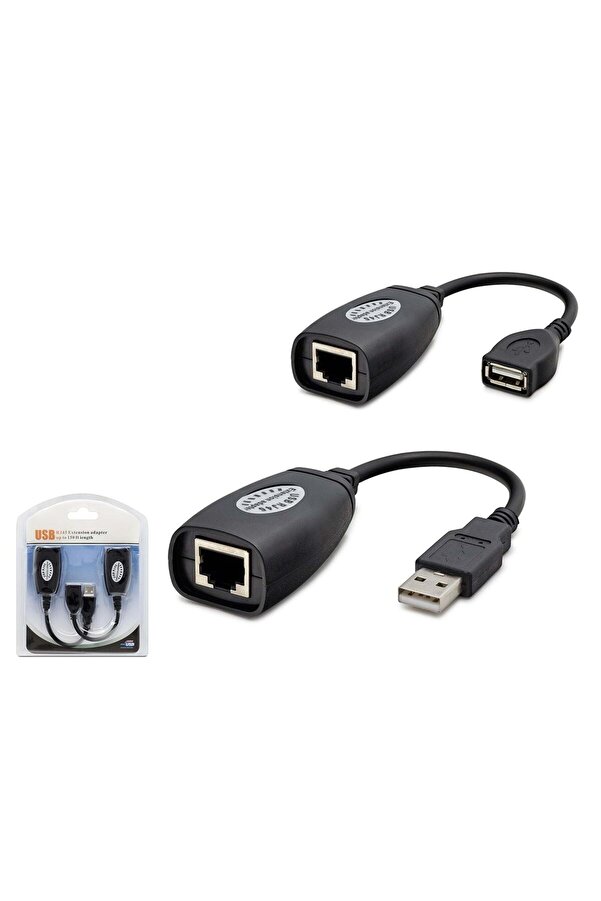 Evi̇mdeyokyok Usb Rj45 Kablolu Uzatıcı Seti̇ 45 M - Si̇yah Hdx5008