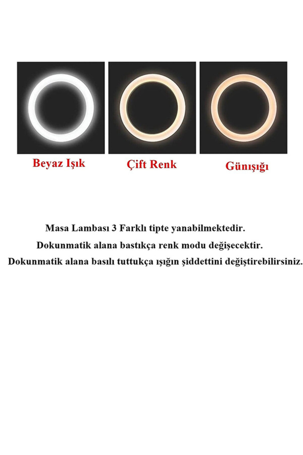 Ethab Ticaret Şarjlı Sarı Ve Beyaz Renk Masa Lambasi Wt-005