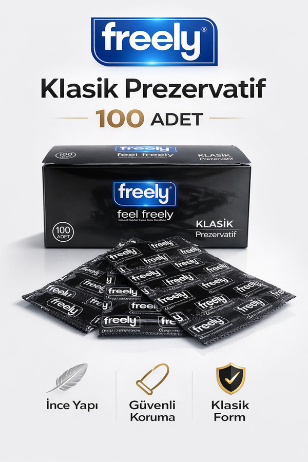 Freely Klasik Prezervatif 100 Adetlik Avantajlı Pakette