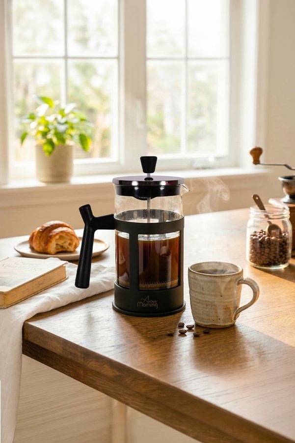 Any Morning 600 ml French Press Borosilikat Cam Kahve ve Bitki Çayı Demleme FF084