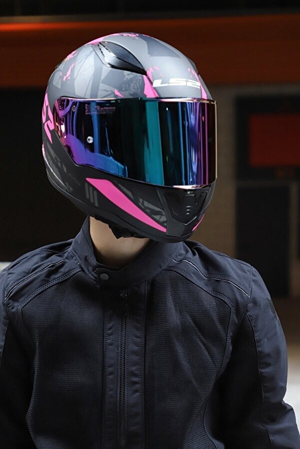 LS2 Rapid 2 Palimnesis Mat Siyah-Pembe Kask