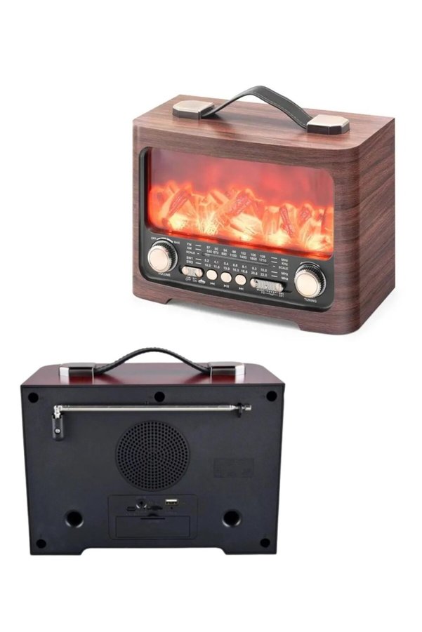 Nw Nessiworld Retro Şömine Tasarımlı Bluetooth Hoparlör Fm Radyo Usb Tf Kart Müzik Çalar