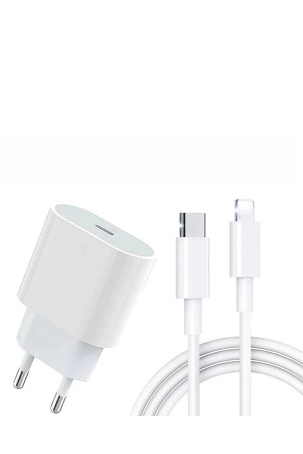 Geneloem İphone 14 13 12 11 Uyumlu 20W Hızlı Şarj Adaptörü Lightning Kablo Seti - Korbx7725-4365