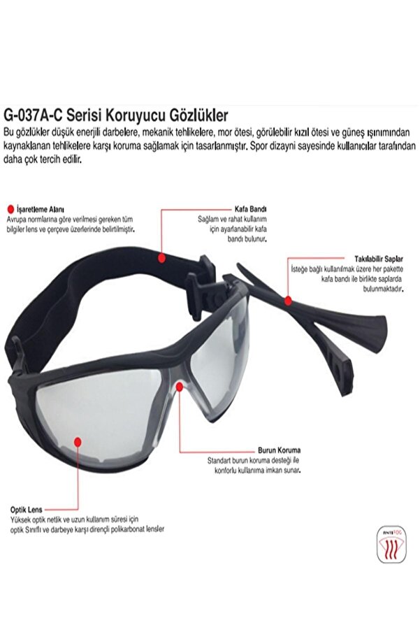 Starline Çok Amaçlı Koruyucu Gözlu?k G-037a-c Serisi