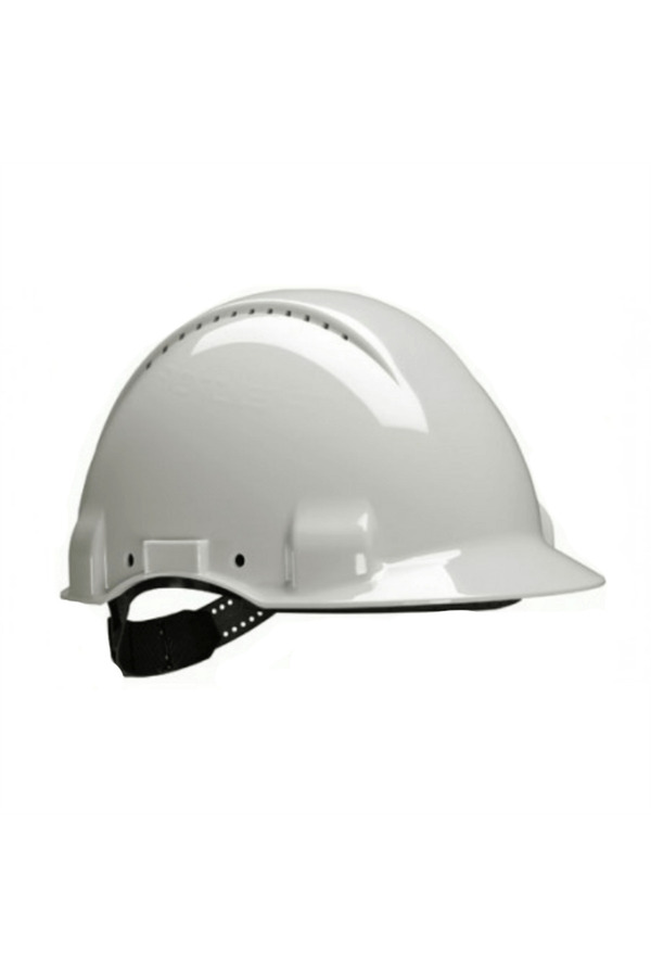3M ™ G3000NUV-VI Sert Başlık, Uvicator, Mandallı, Havalandırmalı, Plastik Ter Bantlı Baret / Beyaz
