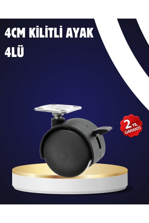 Ethab Giyim 4’Lü Kilitli Tekerlek Ayak 4 Cm Sessiz Ve Dayanıklı - Glst5229-9000