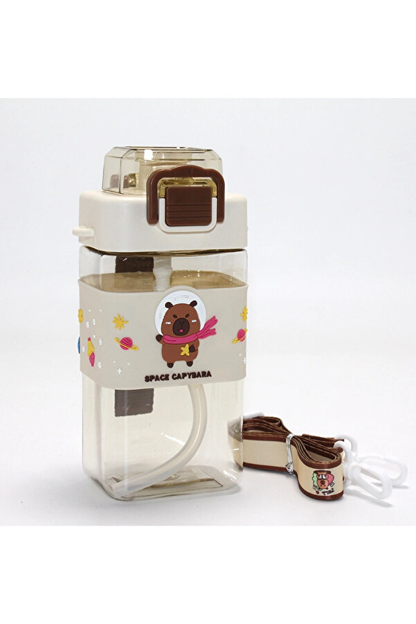 Evi̇mdeyokyok Kapi̇bara (Capybara) Desenli̇ Pi̇petli̇ Çocuk Matarası Alk4651