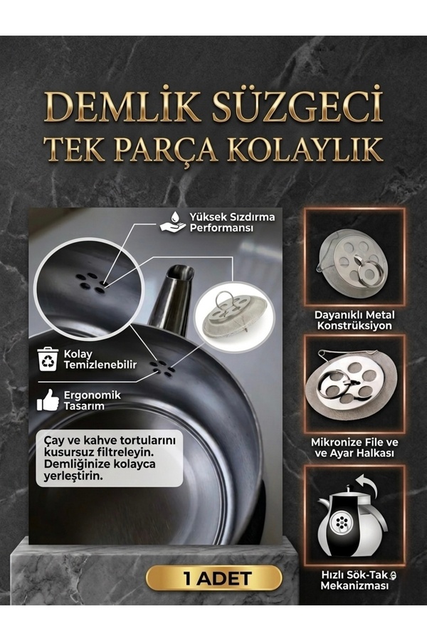 Keskon Demlik İçi Sök Tak Çay Süzgeci – Paslanmaz Çelik Dayanıklı Hijyenik Pratik Çay Filtresi
