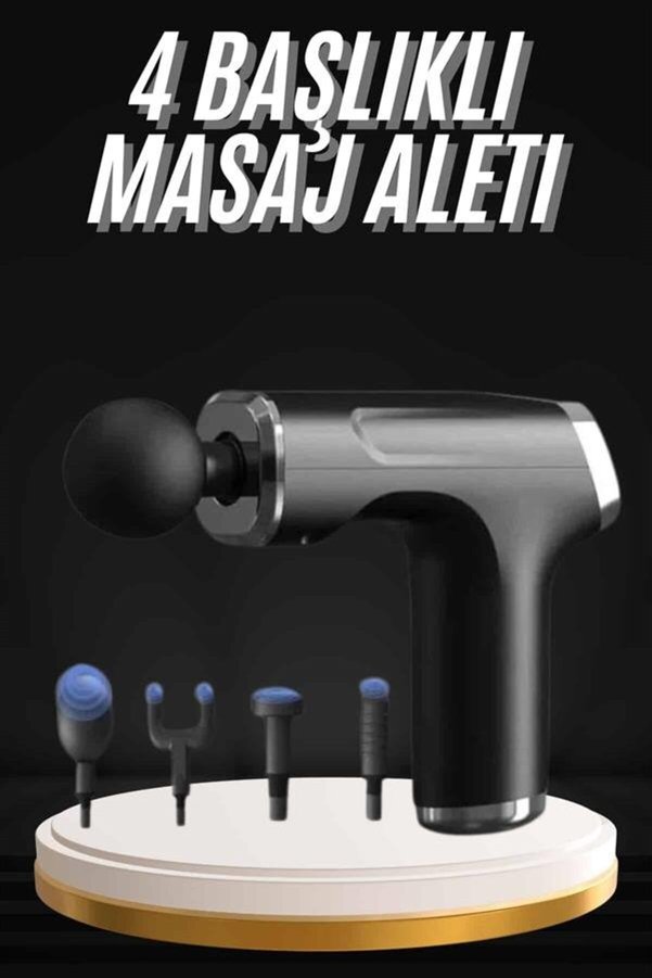 Etc Şarjlı Masaj Tabancası 4 Başlıklı Mini Masaj Tabancası Ve Masaj Aleti - Mmmmmm8975-7211
