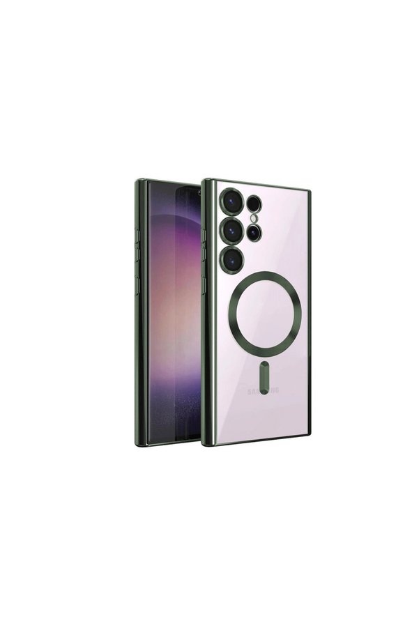 Evimdeyokyok Samsung Galaxy S22 Ultra Kılıf Kross Magneticsafe Kapak - Koyu Yeşil