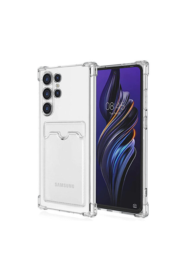 Evi̇mdeyokyok Samsung Galaxy S24 Ultra Kılıf Kart Şeffaf Si̇li̇kon - Şeffaf