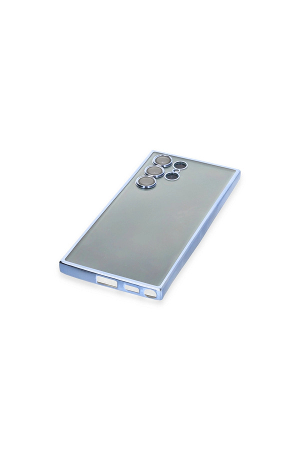 Evi̇mdeyokyok Samsung Galaxy S22 Ultra Kılıf Razer Lensli̇ Si̇li̇kon - Açık Mavi̇