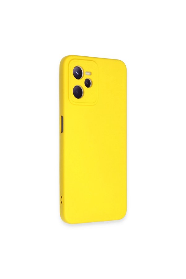 Evimdeyokyok Realme C35 Kılıf Nano İçi Kadife Silikon - Sarı