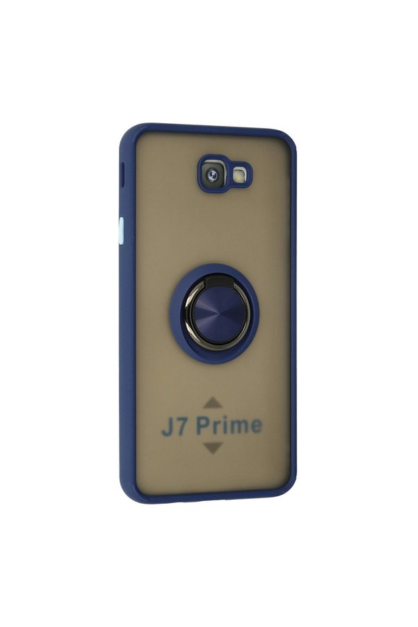 Evimdeyokyok Samsung Galaxy J7 Prime Kılıf Montreal Yüzüklü Silikon Kapak - Lacivert