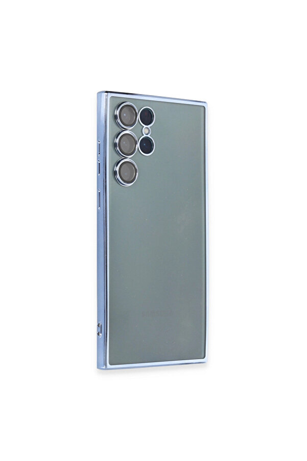 Evi̇mdeyokyok Samsung Galaxy S22 Ultra Kılıf Razer Lensli̇ Si̇li̇kon - Açık Mavi̇