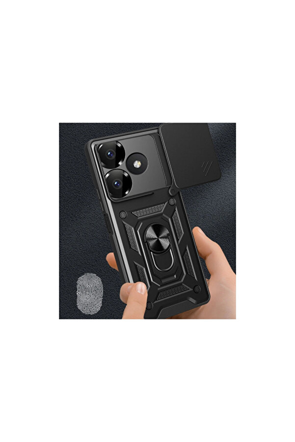 Evi̇mdeyokyok Xi̇aomi̇ Redmi̇ 13 4G Kılıf Pars Lens Yüzüklü Si̇li̇kon - Yeşi̇l