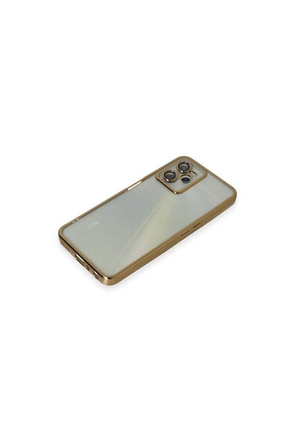 Evimdeyokyok Realme C35 Kılıf Razer Lensli Silikon - Gold