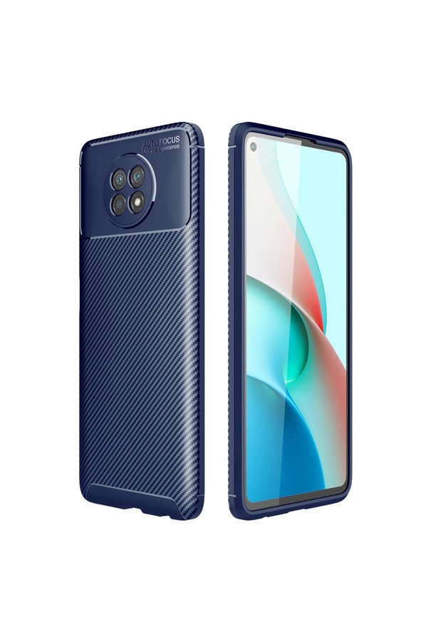 Evimdeyokyok Xiaomi Redmi Note 9 5G Kılıf Auto Focus Karbon Kapak - Lacivert