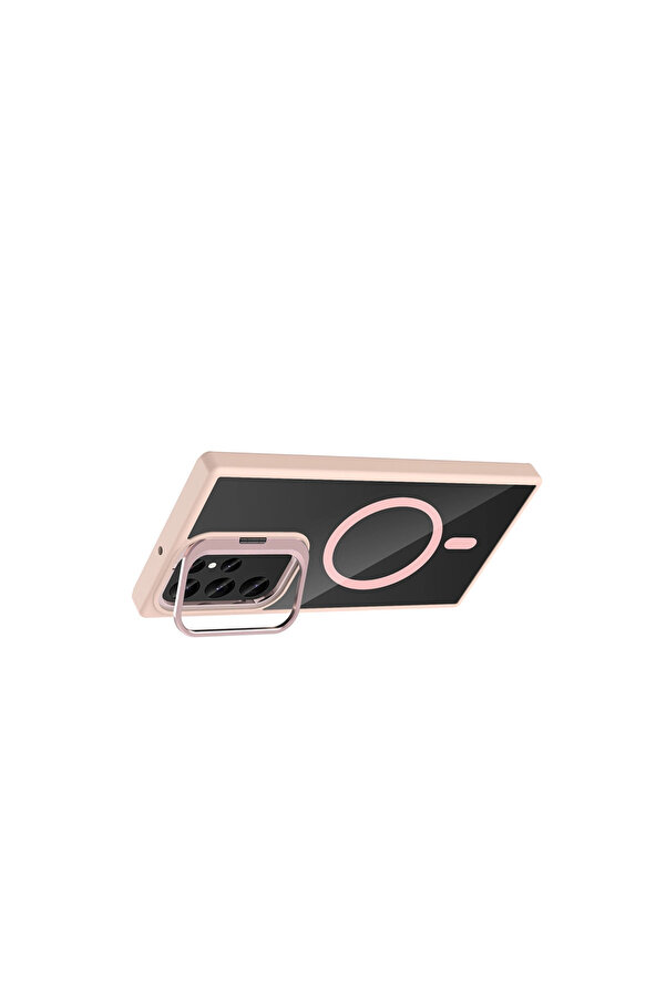 Evi̇mdeyokyok Joko Samsung Galaxy S25 Ultra Remi̇m Lensli̇ Magsafe Standlı Kapak - Pembe