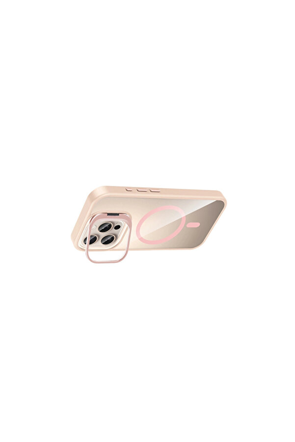Evi̇mdeyokyok Joko Apple İphone 16 Pro Remi̇m Lensli̇ Magsafe Standlı Kapak - Pembe