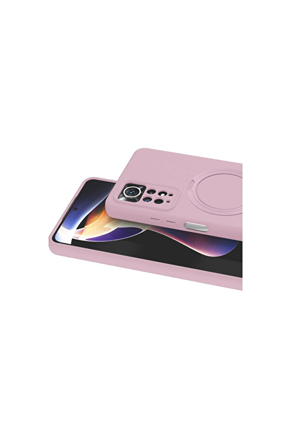 Evi̇mdeyokyok Xi̇aomi̇ Redmi̇ Note 12 Pro 4G Regal Magsafe Standlı Kapak - Açık Pembe
