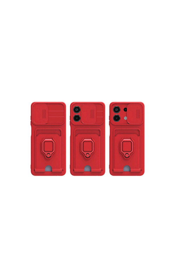 Evi̇mdeyokyok Xi̇aomi̇ Redmi̇ Note 13 4G Kılıf Zuma Kartvi̇zi̇tli̇ Yüzüklü Si̇li̇kon - Li̇la