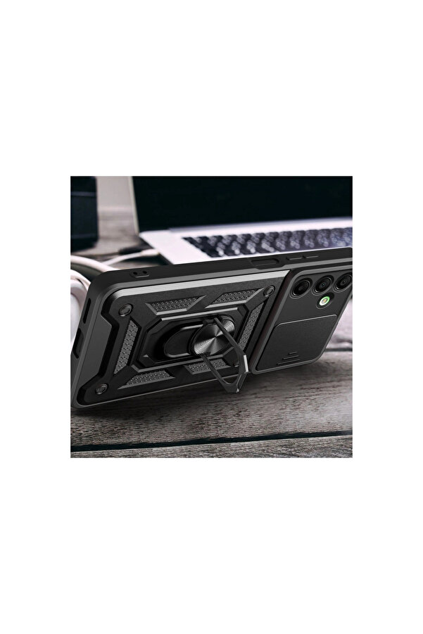 Evi̇mdeyokyok Samsung Galaxy A56 Kılıf Pars Lens Yüzüklü Si̇li̇kon - Yeşi̇l