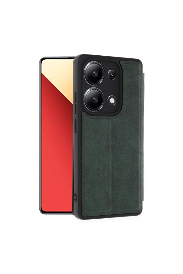 Evi̇mdeyokyok Xi̇aomi̇ Redmi̇ Note 13 4G Kılıf Fli̇p Cover - Koyu Yeşi̇l