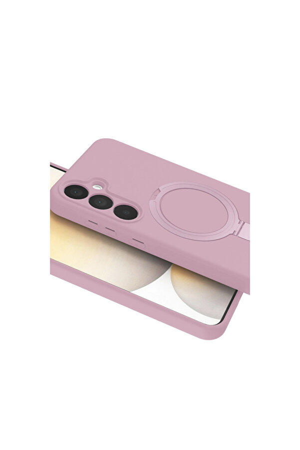 Evi̇mdeyokyok Samsung Galaxy A25 5G Regal Magsafe Standlı Kapak - Açık Pembe