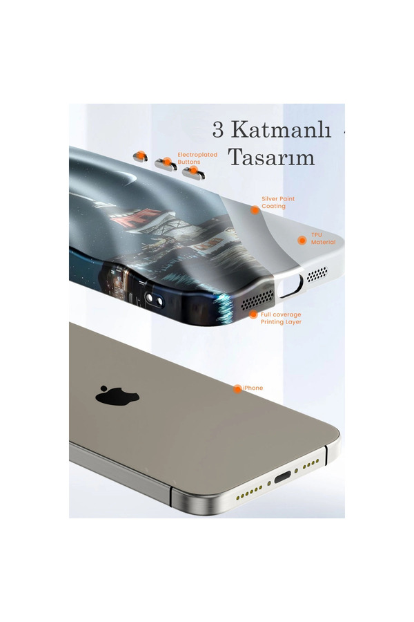 Evi̇mdeyokyok Apple İphone 15 Pro Max Kılıf Crew Desenli̇ Kapak - Kapadokya