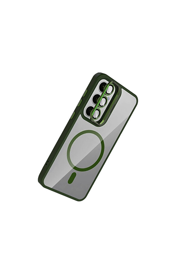 Evi̇mdeyokyok Joko Samsung Galaxy S24 Fe Remi̇m Lensli̇ Magsafe Standlı Kapak - Koyu Yeşi̇l
