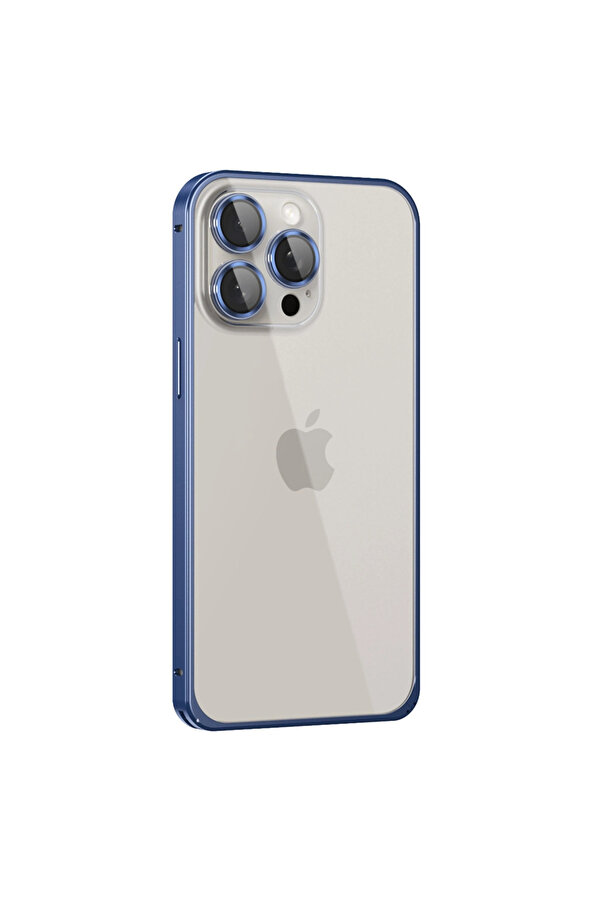 Evi̇mdeyokyok Joko Apple İphone 15 Pro Max Metal Bumper Mat Kapak - Laci̇vert