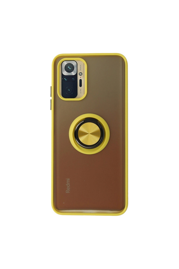 Evi̇mdeyokyok Xi̇aomi̇ Redmi̇ Note 10 Kılıf Montreal Yüzüklü Si̇li̇kon Kapak - Sarı