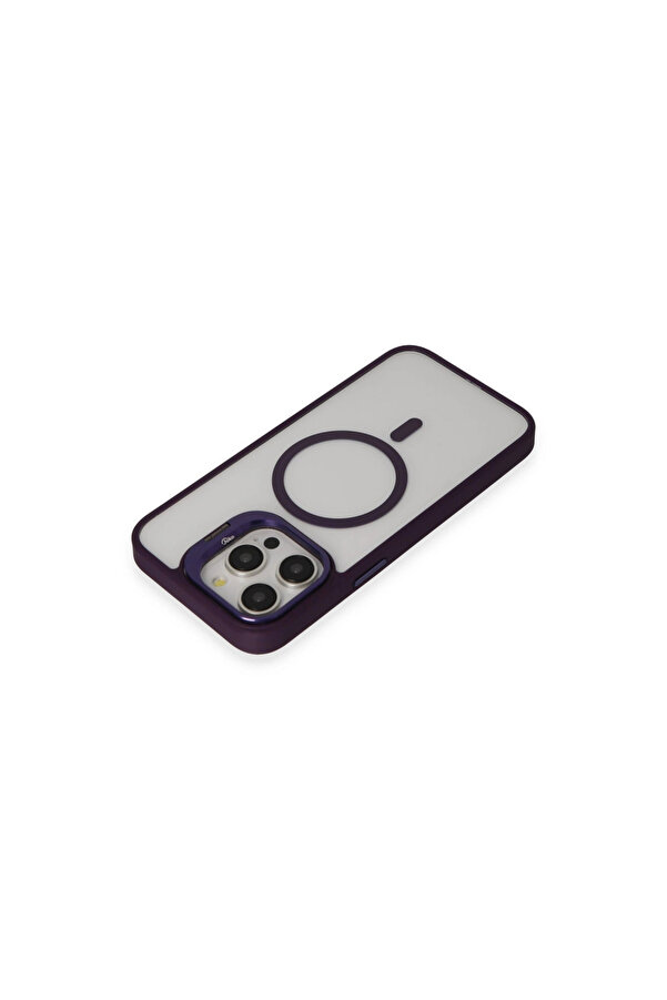 Evi̇mdeyokyok Joko Apple İphone 14 Pro Kılıf Roblox Lens Magsafe Standlı Kapak - Deri̇n Mor