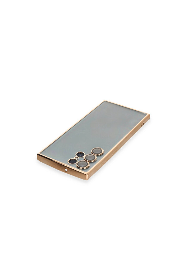 Evi̇mdeyokyok Samsung Galaxy S22 Ultra Kılıf Razer Lensli̇ Si̇li̇kon - Gold