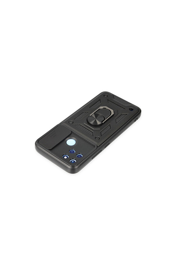 Evi̇mdeyokyok Realme C25Y Kılıf Pars Lens Yüzüklü Si̇li̇kon - Si̇yah