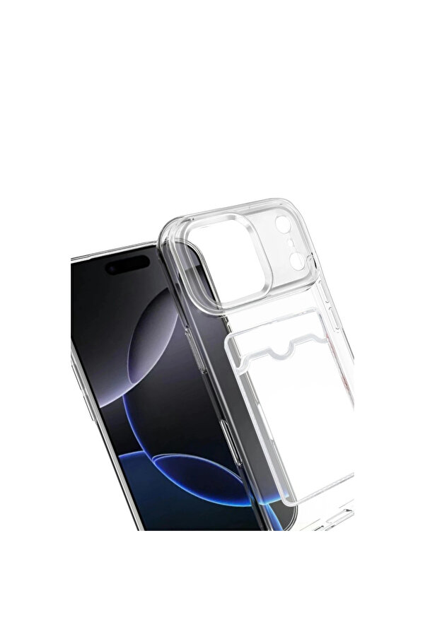 Evi̇mdeyokyok Apple İphone 17 Pro Kart Şeffaf Si̇li̇kon - Şeffaf