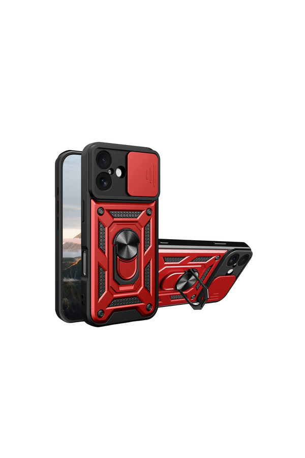 Evi̇mdeyokyok Apple İphone 17 Pars Lens Yüzüklü Si̇li̇kon - Kırmızı