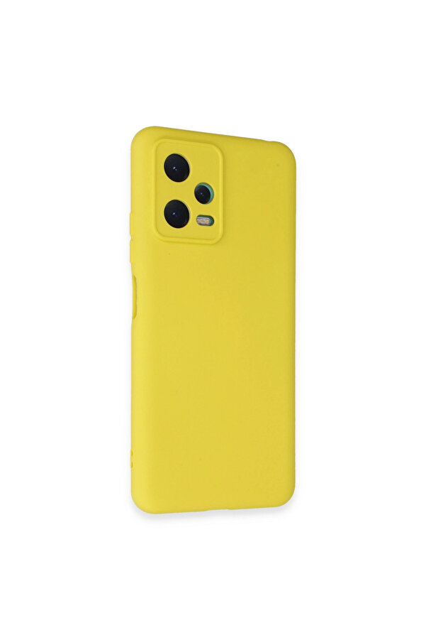 Evi̇mdeyokyok Xi̇aomi̇ Redmi̇ Note 12 5G Kılıf Nano İçi̇ Kadi̇fe Si̇li̇kon - Sarı