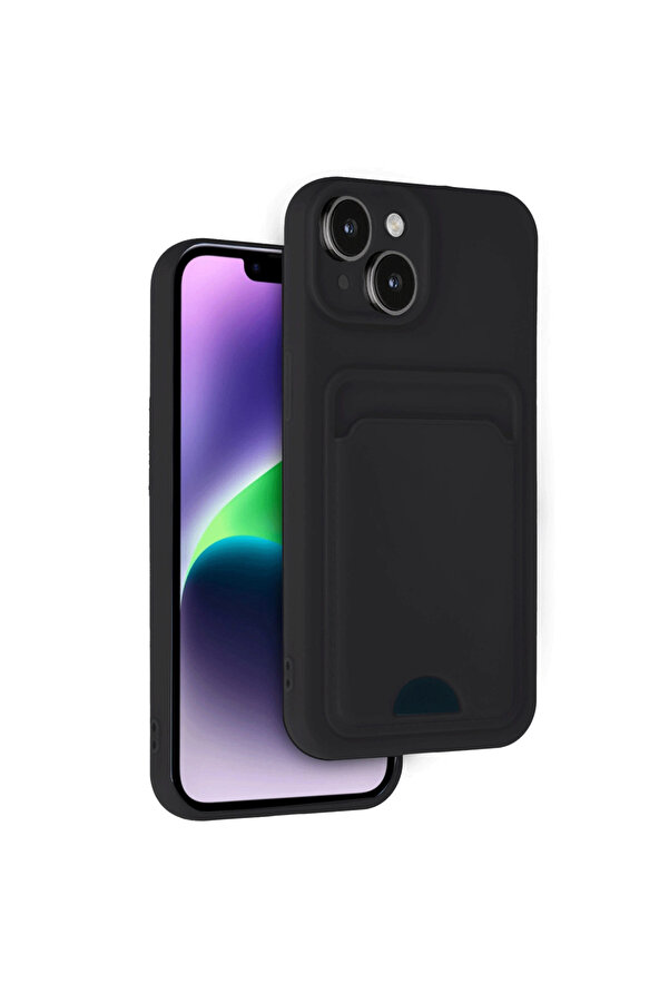 Evi̇mdeyokyok Apple İphone 14 Kılıf Kelvi̇n Kartvi̇zi̇tli̇ Si̇li̇kon - Si̇yah