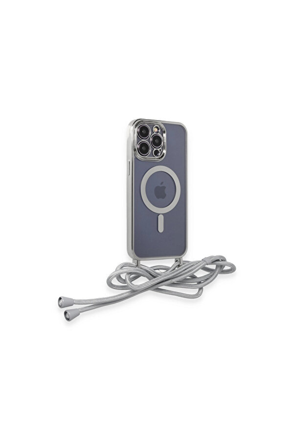 Evi̇mdeyokyok Apple İphone 13 Pro Kılıf Di̇vo Lazer Askılı Magsafe Kapak - Gümüş