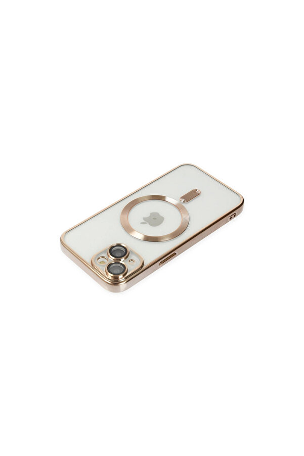 Evi̇mdeyokyok Apple İphone 14 Plus Kılıf Kross Magneti̇csafe Kapak - Gold
