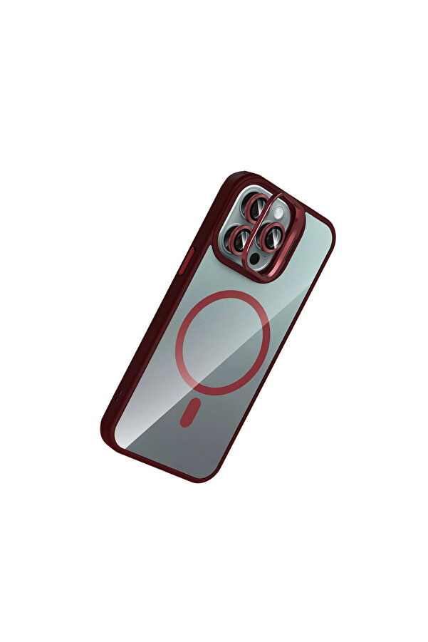 Evi̇mdeyokyok Joko Apple İphone 16 Pro Remi̇m Lensli̇ Magsafe Standlı Kapak - Bordo