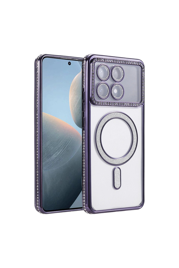 Evi̇mdeyokyok Xi̇aomi̇ Poco X6 Pro Joke Si̇mli̇ Magneti̇csafe Kılıf - Deri̇n Mor
