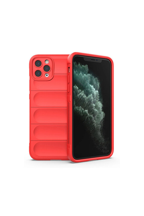 Evi̇mdeyokyok Apple İphone 11 Pro Max Kılıf Opti̇mum Si̇li̇kon - Kırmızı