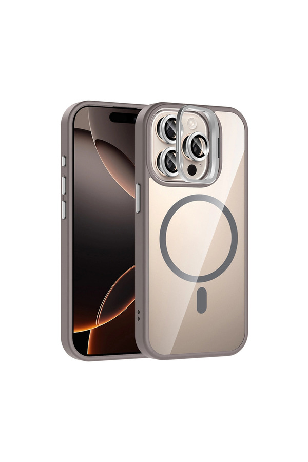 Evi̇mdeyokyok Joko Apple İphone 15 Pro Max Remi̇m Lensli̇ Magsafe Standlı Kapak - Ti̇tan Gri̇