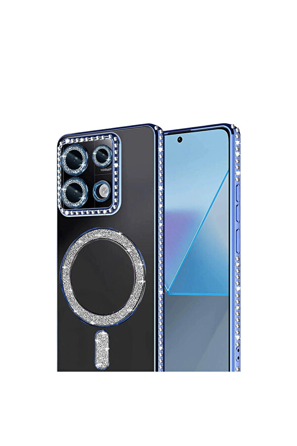 Evi̇mdeyokyok Xi̇aomi̇ Redmi̇ Note 13 Pro 4G Joke Si̇mli̇ Magneti̇csafe Kılıf - Mavi̇